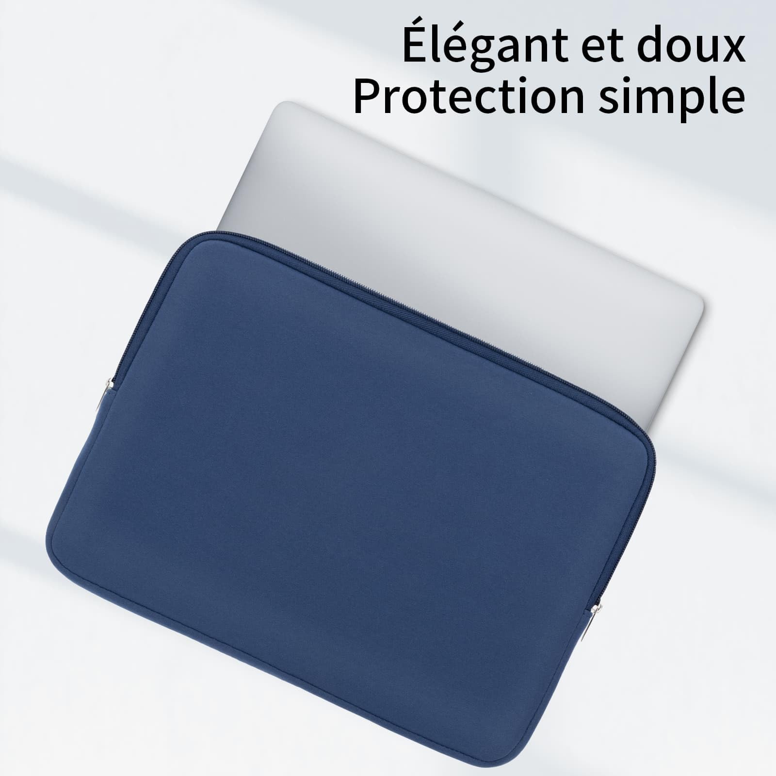 RAINYEAR Housse 15,6 Pouces Ordinateur Portable de Protection Sacoche Laptop Sleeve avec Accessoires Pochette Compatible pour 15,6 Pouces Notebook Computer Ultrabook Chromebook(Bleu Marin)