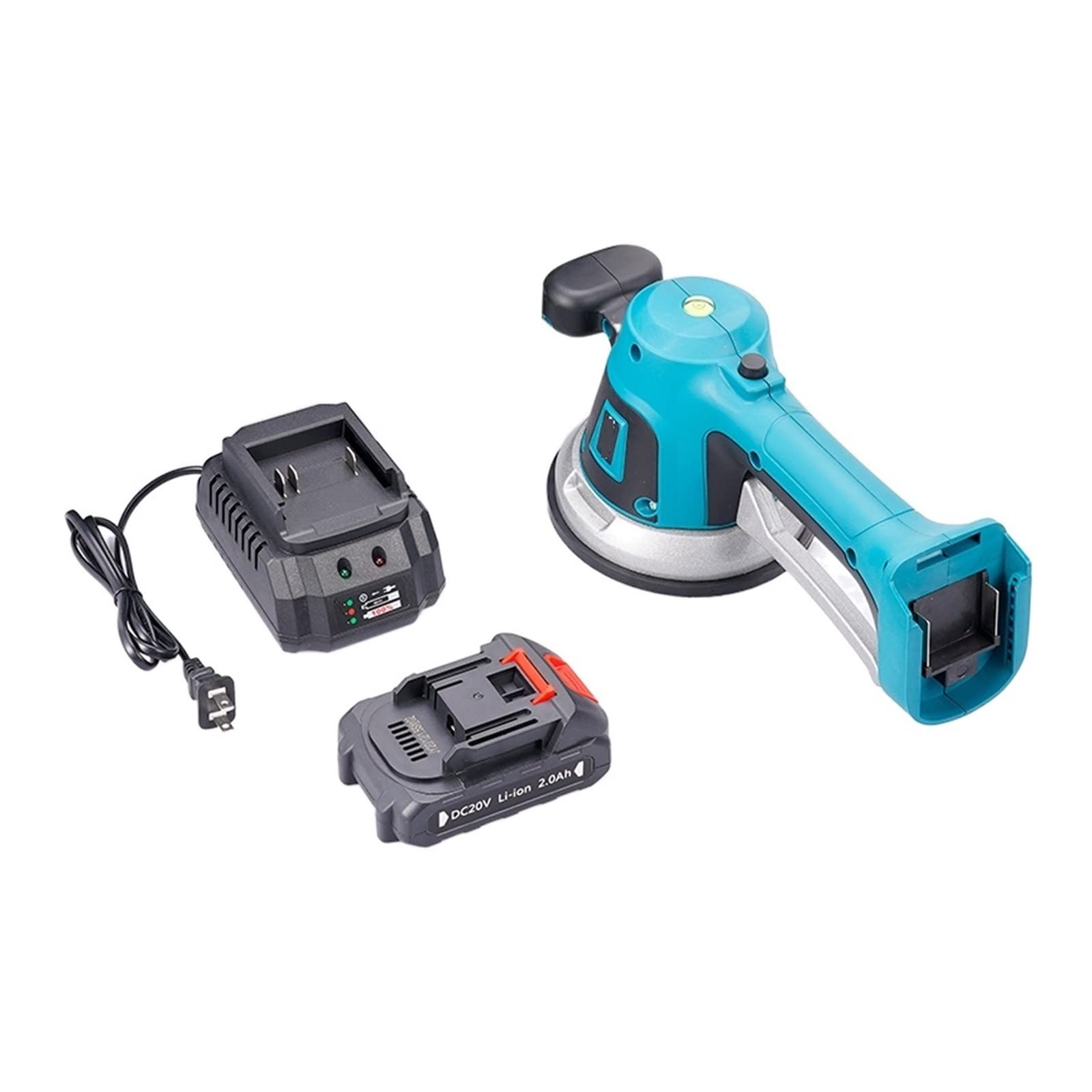 CUDTAPI 20V Wireless Tiler 6 Speed Tiling Machine Automatic Tiles Leveling Vibrator Wall Tile Floor Suction Cup Power Tool(1Battery 2.0A)