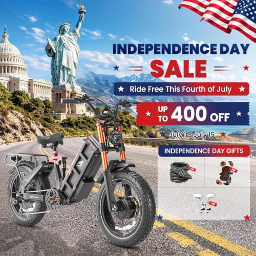 Image of 2026 Eahora 5400W Juliet Pro 2 Electric Bike for Adults 43MPH Dual Motor 70Ah Ebike 200Miles Long Range Electric Bicycle, 20'' Fat Tire Full Suspension Electric Mountain Bike for Commuting /Delivery