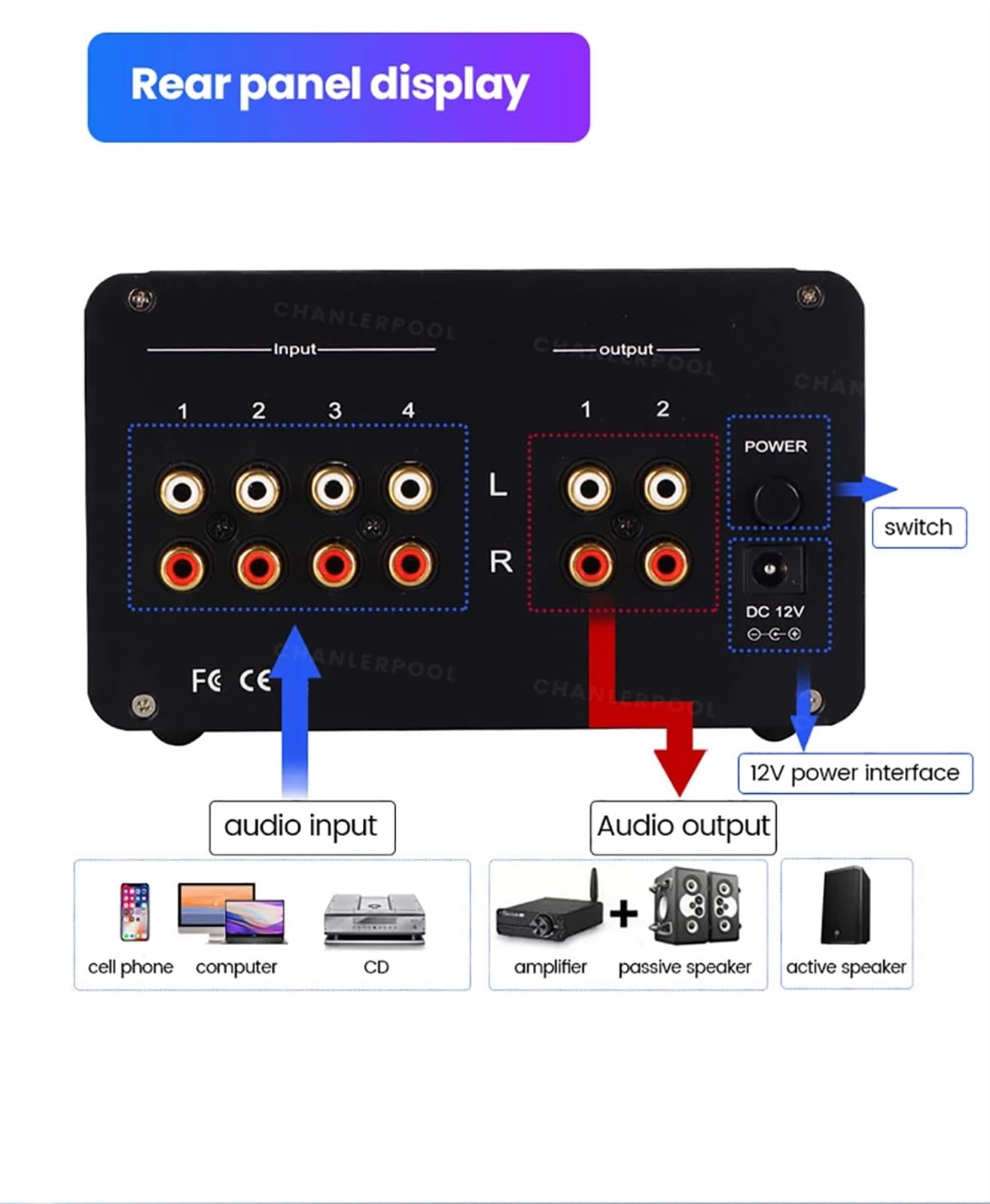 Preamplificatore valvolare 6H3N Amplificatori Preamplificatore valvolare HiFi Bile Buffer Amplificatore audio Altoparlante Amplificatore audio Home Theater 2 Canali per auto(Noir)