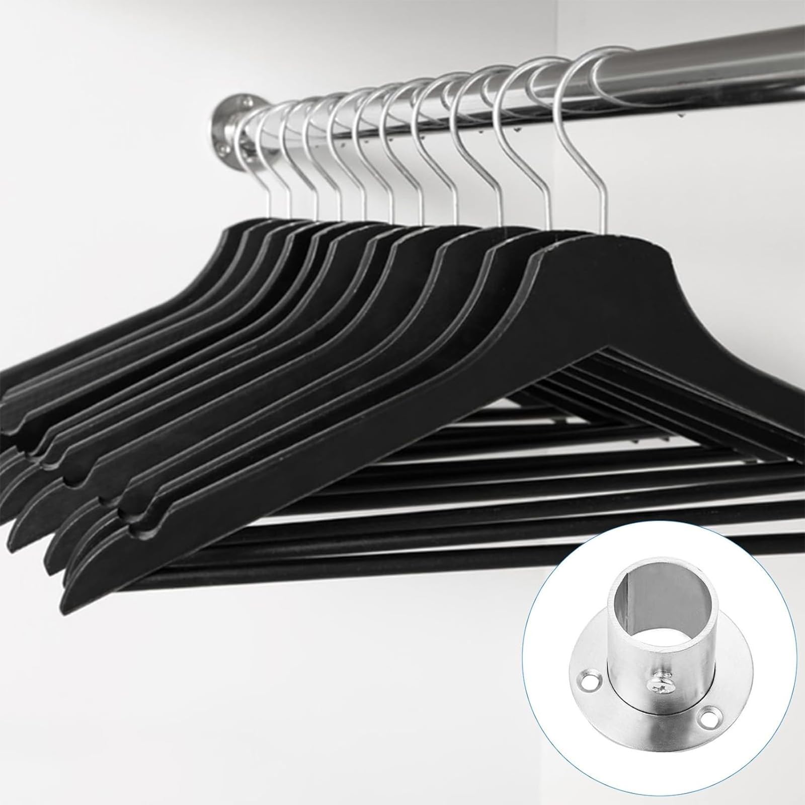 Set di 2/4/6 supporti per tubo a flangia,boccole per montanti armadio per appendiabiti,tubo per tenda doccia (diametro: 25 mm,2 pezzi) | Leroy Merlin