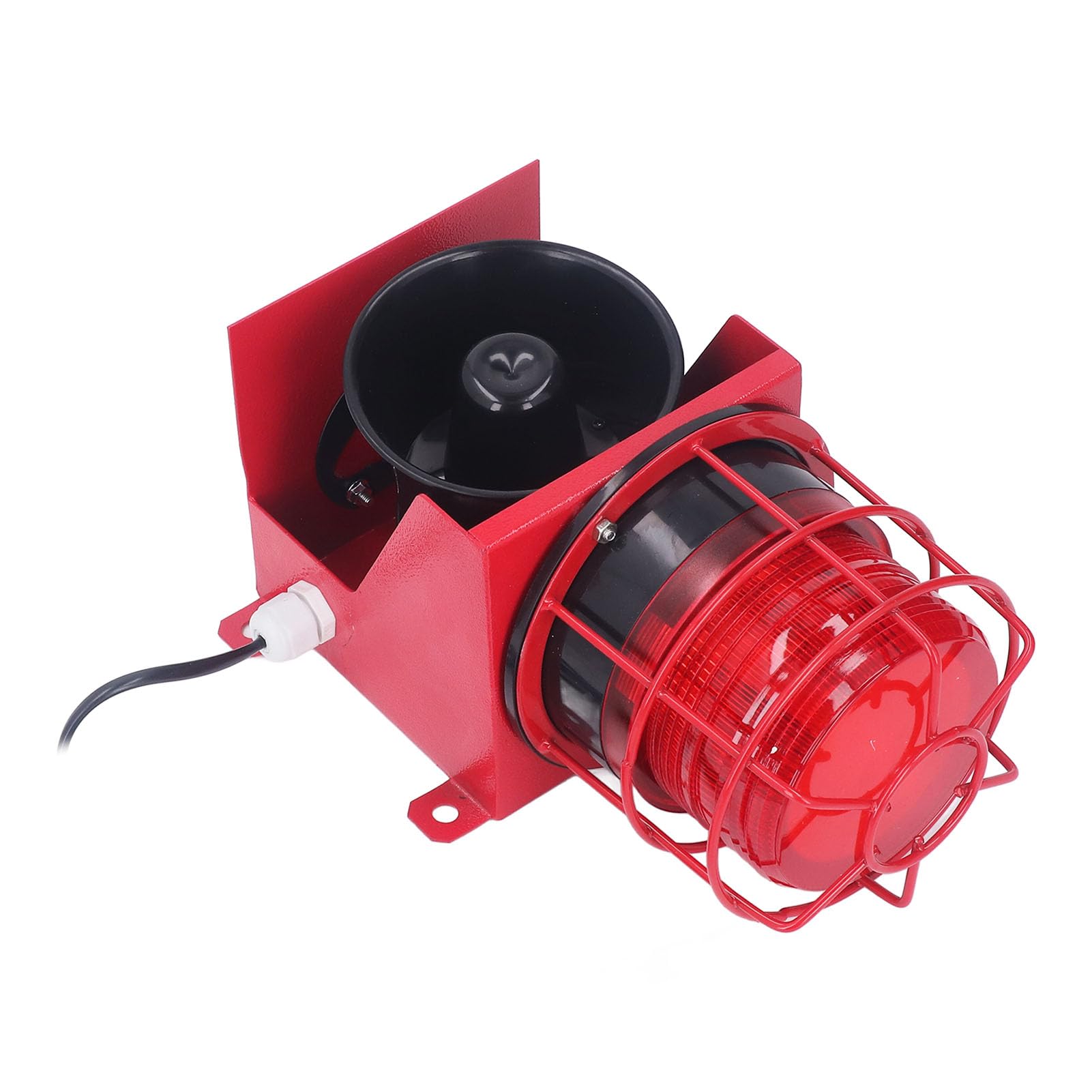 Industrial Siren Alarm, Lightweight 115db Sound LED Strobe Work Sound Light Alarm for Mine Port Construction Site (DC12V)