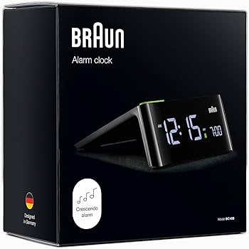 Braun Digital Alarm Clock with VA LCD Display, Touch Snooze Pad