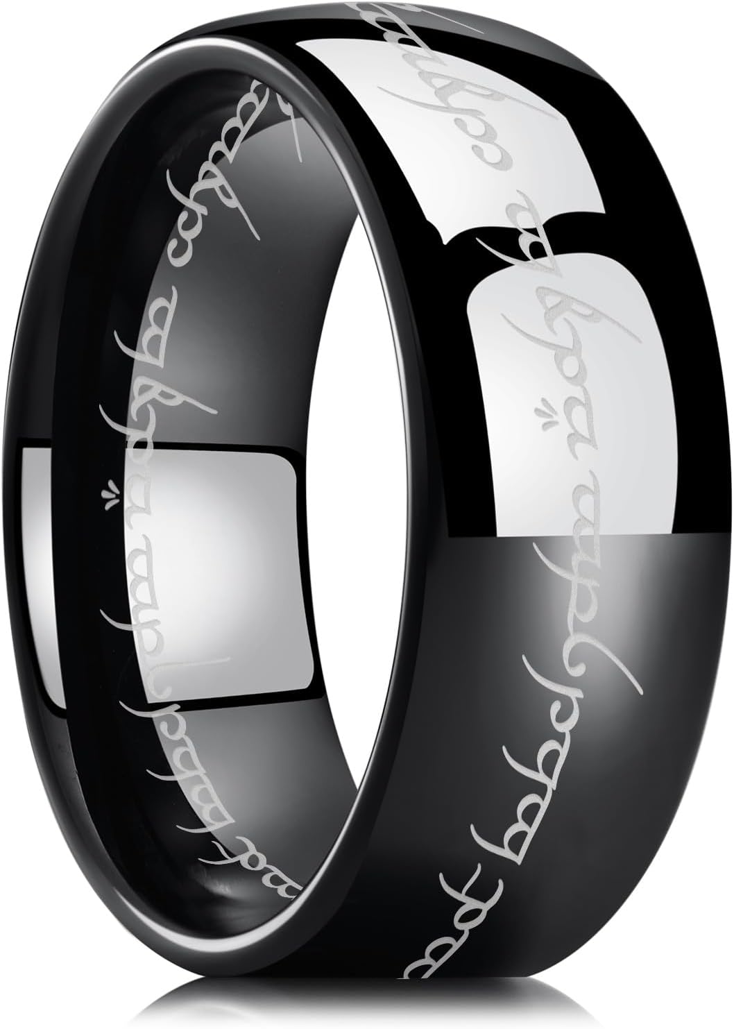8mm Tungsten Carbide Ring for Men Black/Silver/Gold Plated Wedding Bands High Polished Beveled Edge Comfort Fit