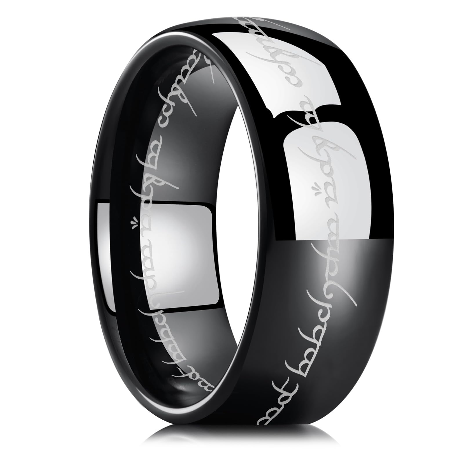 King Will8mm Tungsten Carbide Ring for Men Black/Silver/Gold Plated Wedding Bands High Polished Beveled Edge Comfort FitClimatePartner certified
