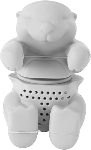 Infusor de té para té de hojas sueltas: Linda nutria suelta té de hojas sueltas Difusores de té más empinados para té suelto Animal único Infusor de