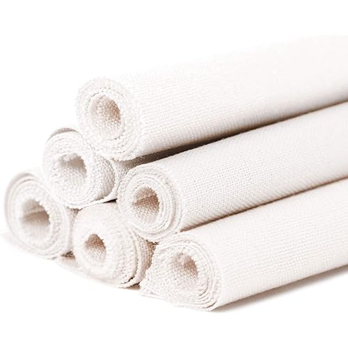 6 Pcs Linen Needlework Fabric, Square Embroidery Fabric 9 Colors Stitch Cloth for Garment Crafts and Decoration Embroidery Project