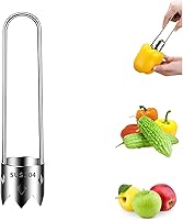 Vista 10 de Herramienta de extracción de semillas de pimienta, descorazonador de frutas de acero inoxidable mejorado 2026, cortador de frutas reutilizable