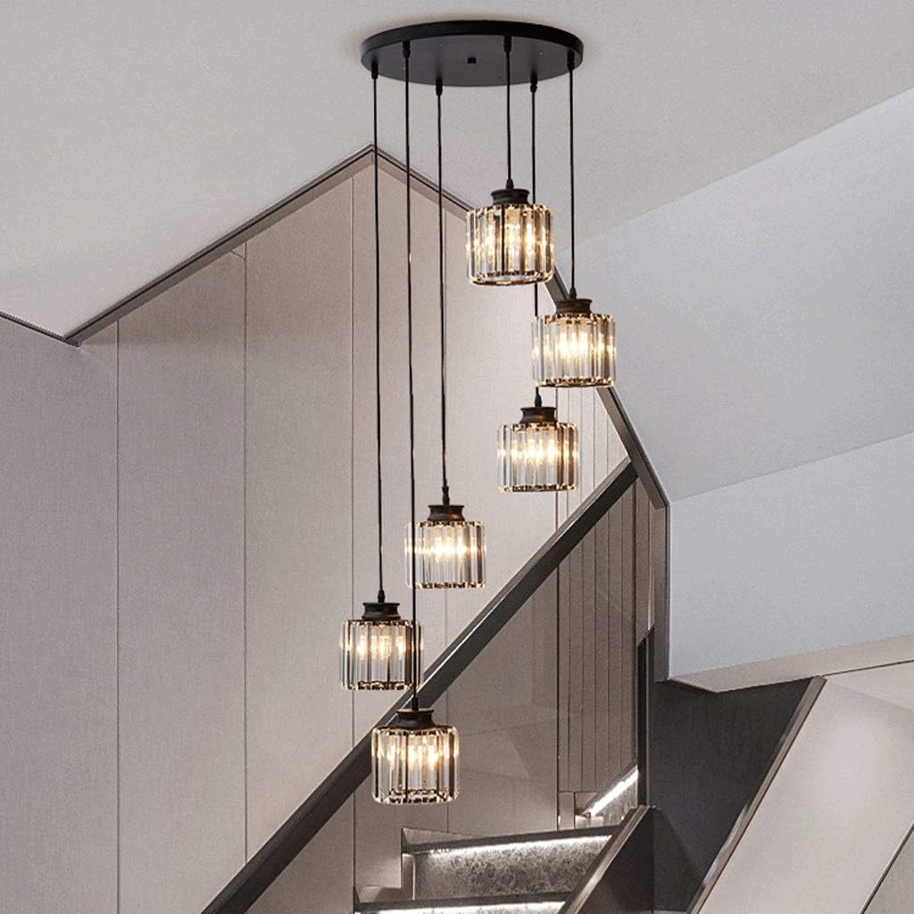 Chandelier Building Living Room Middle Floor Long Candle Holder Round Crystal Candle Holder for Living Room Dining Room Bedroom