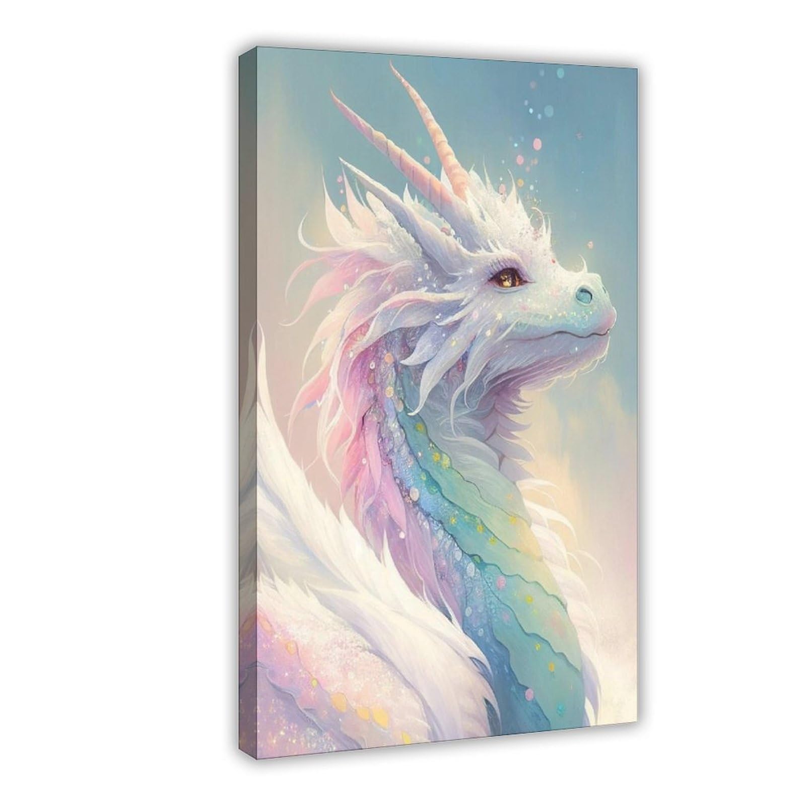 Bareronor Watercolor Dragon Poster (6) Canvas Poster Bedroom Decor Landscape Office Room Decor Gift 24" L X 36" W