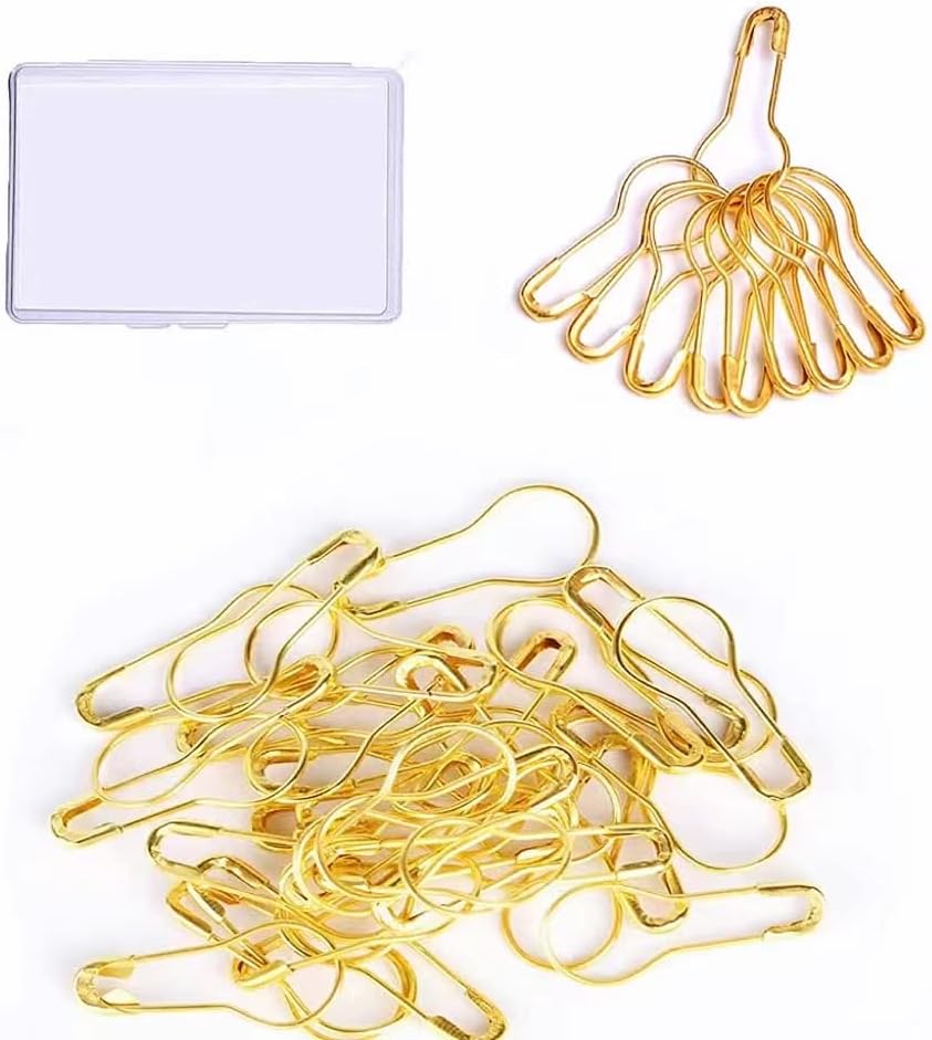 160 Pieces Gold Safety Pins in Box, Small Metal Gourd Bulb Calabash Pins Tag Pins for Clothing, Quilting, DIY Crafting, Home Accessories