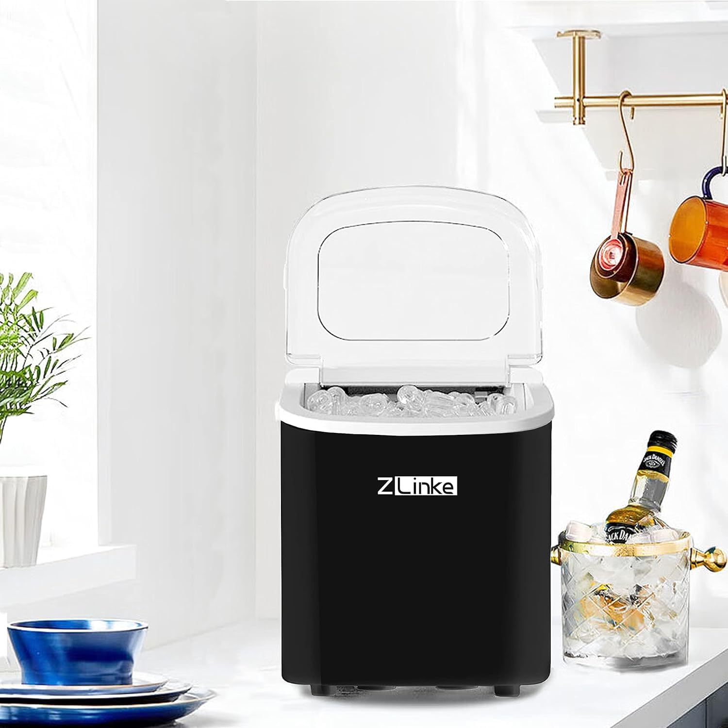 SONOLOR Tragbare Eiswürfelmaschine | 9 Eiswürfel In 6 Min., Bis 12 Kg/Tag | 2 Größen, Geräuscharm Unter 45 DB