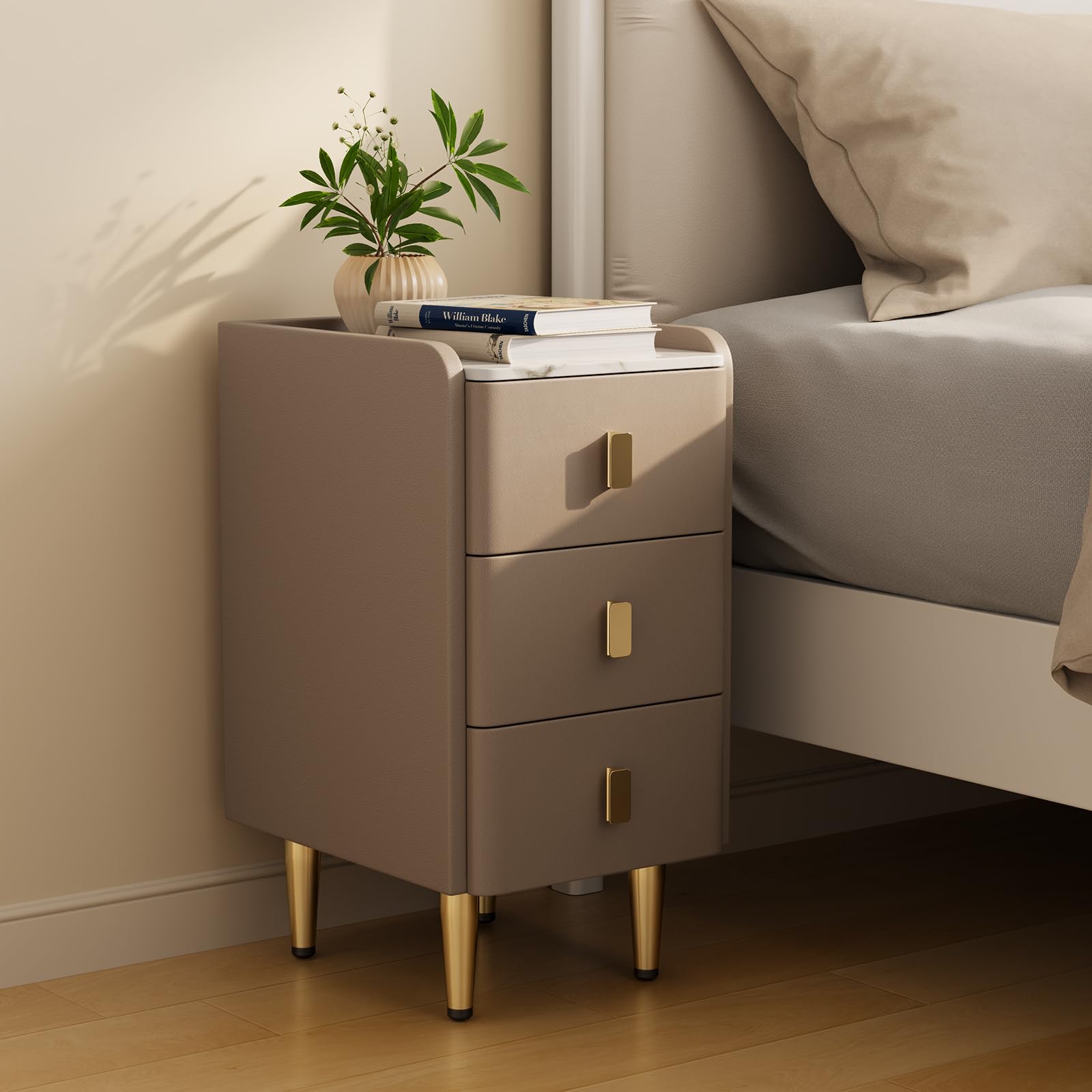 Photo 1 of AQIMUELE Narrow Nightstand with Drawers