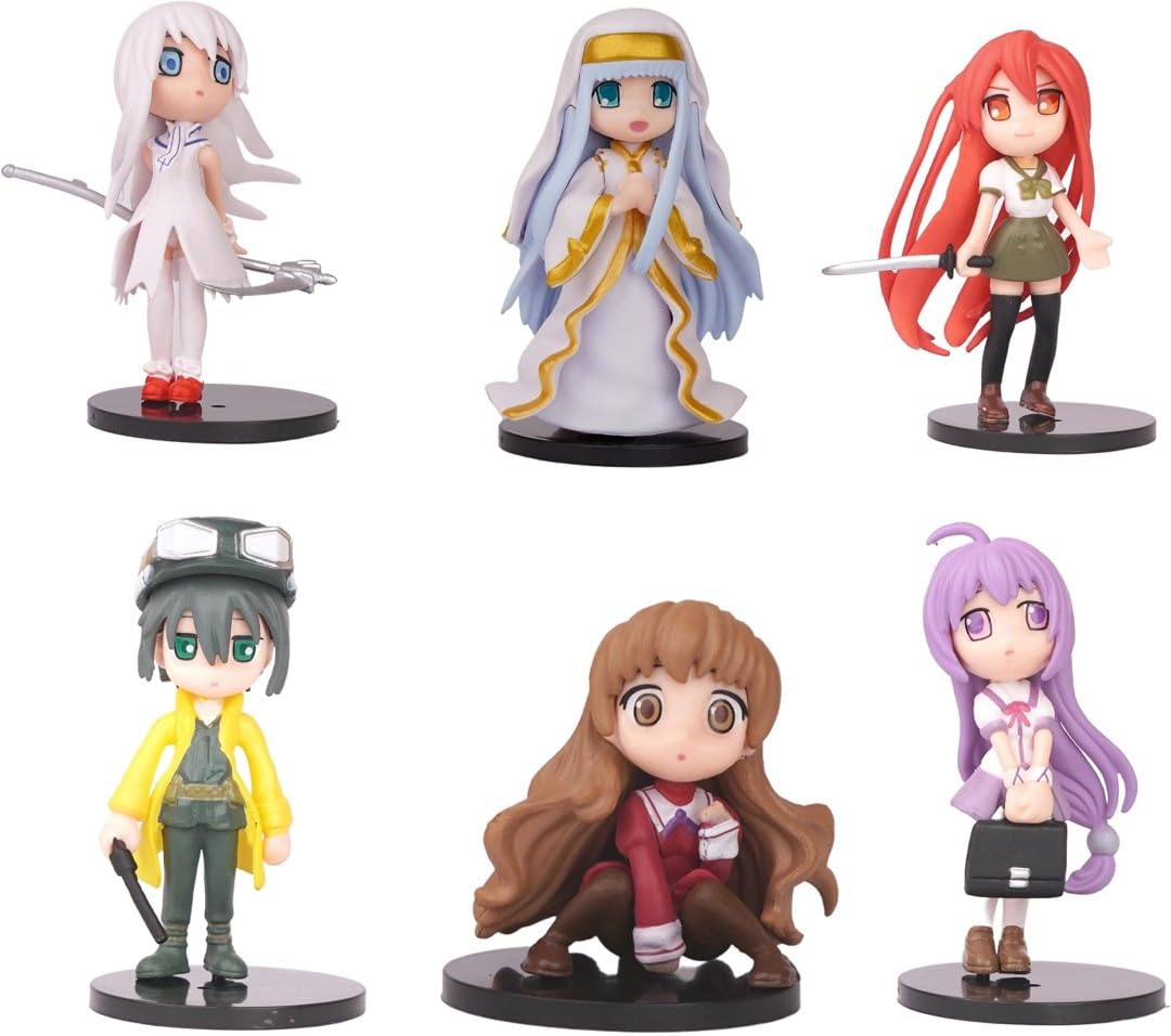 Kawaii Kart | Dengeki Bunko Q Style Figures - Set of 6 | Japanese Light Novel & Anime Toy Action Figures Statue Merchandise for Fans (Height - 8 cm)