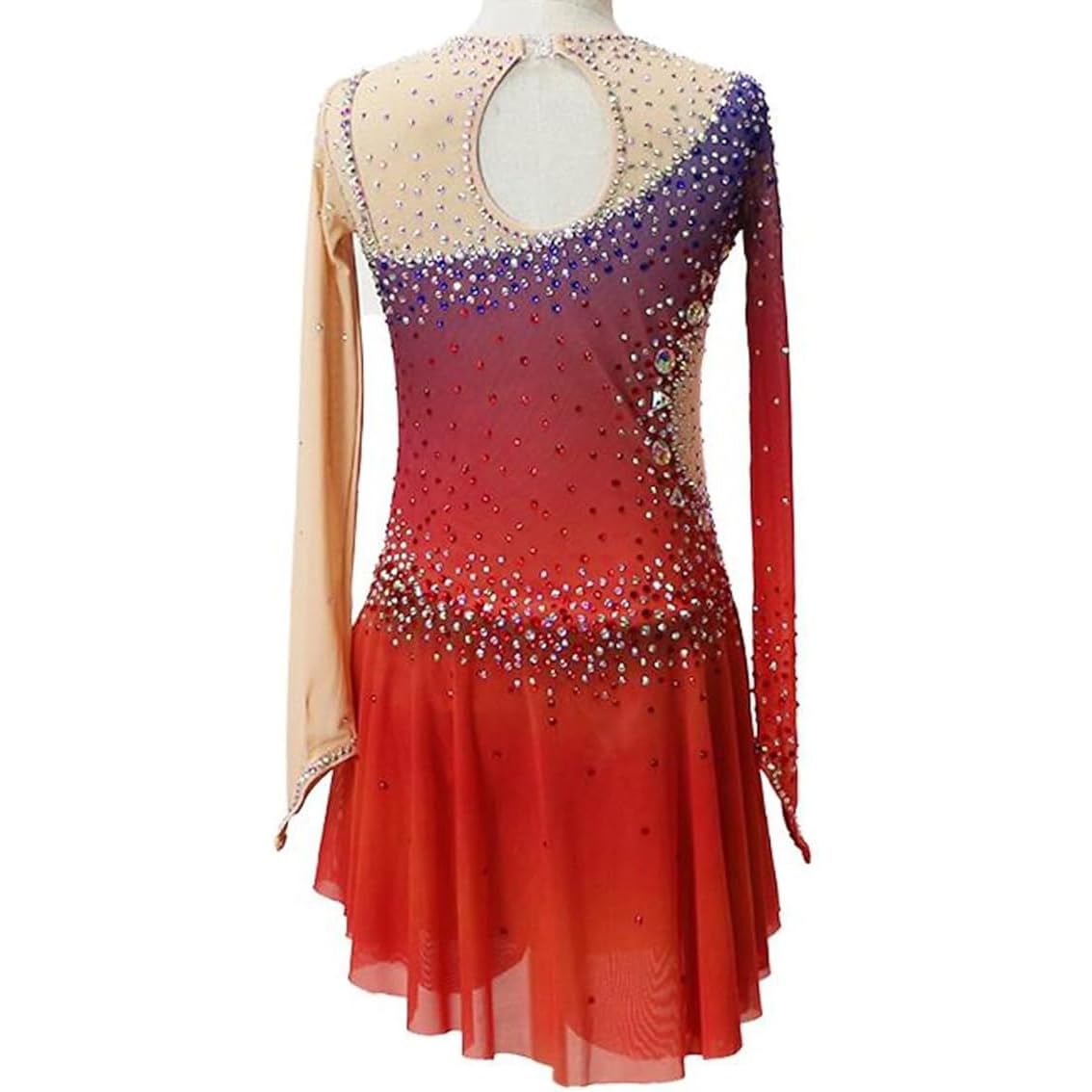 Abiti da Gara di Pattinaggio Artistico per Bambine Vestito da Pattinaggio su Ghiaccio per Donna Costume Sportivo All'aperto Ad Alta Elasticità Body da Ginnastica Ritmica