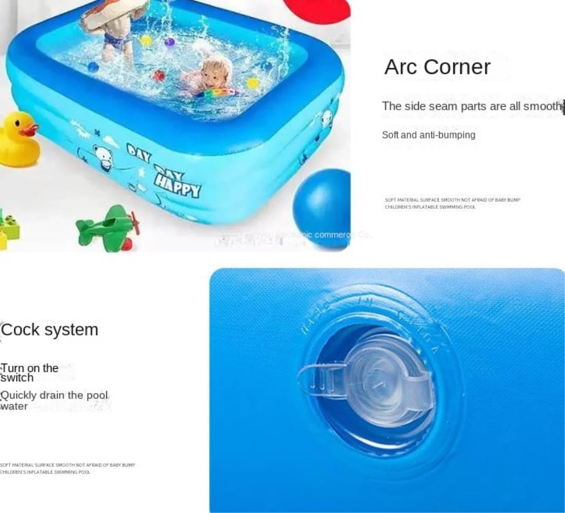 Planschbecken Aufblasbarer Familienpool, Rechteckiges Planschbecken, Schwimmzentrum, Pool Garten(120cm)