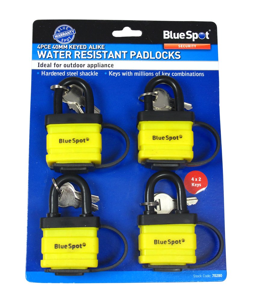 Padlocks Same Key 4 weather resistant Padlocks Keyed Alike Shed Gate Garage Lock