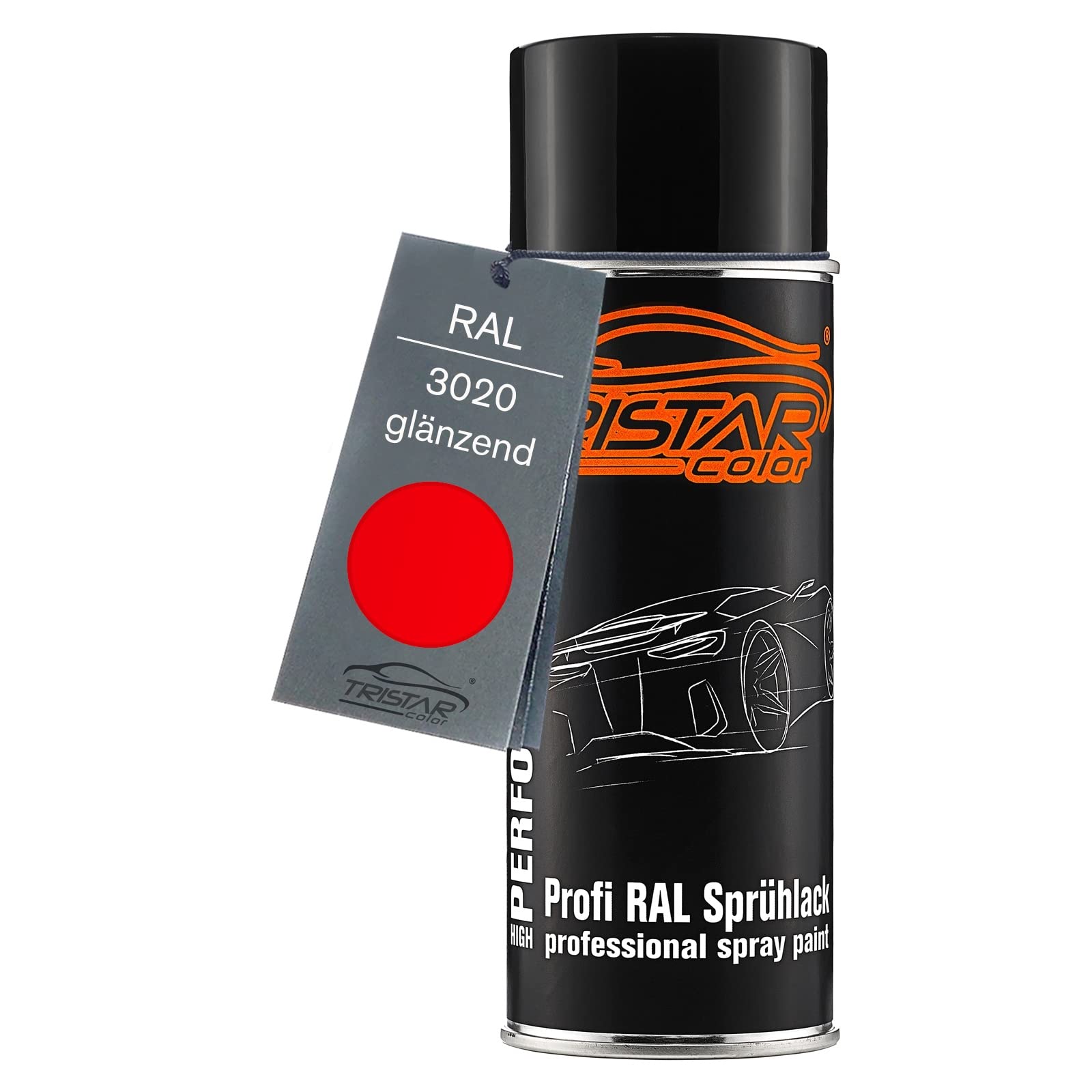 TRISTARcolor RAL 3020 Verkehrsrot 2K Acryl Sprühdose – 400 Ml, Glänzend, Schnelltrocknend, Made In Germany