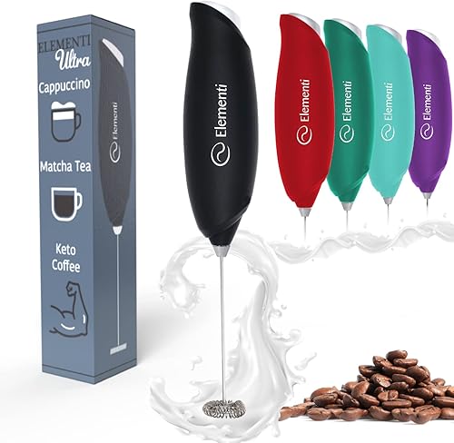 Elementi Varita espumadora de leche, espumador de café de mano, espumador de bebidas, varita mezcladora de café, espumador de espuma fría, agitador