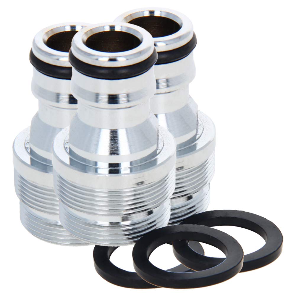 Othmro 3Pcs Garden Lawn Water Hose Quick Connectors Nozzle Pipe Thread Size 22mm Interface Size 16mm Male Thread Brass Quick Connectors Adapters Nickel Plated Water Hose Connectors and Fittings