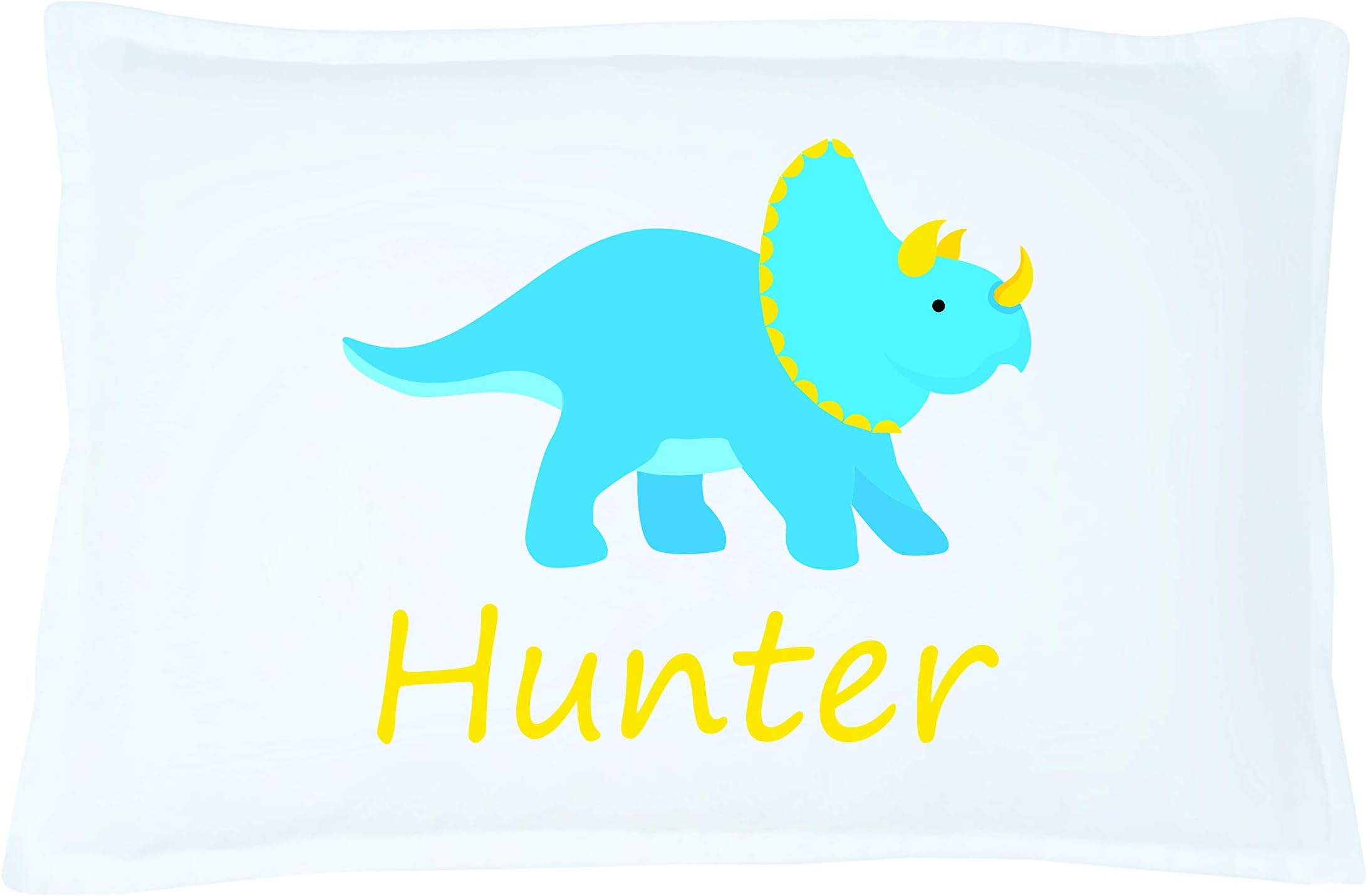 Personalized Children's Dinosaur Pillowcase Microfiber Polyester Standard 20 by 30 Inches, Triceratops Pillow Case, Dinosaur Gift for Kids, Kids Dinosaur Pillow Décor, Toddler Pillowcase