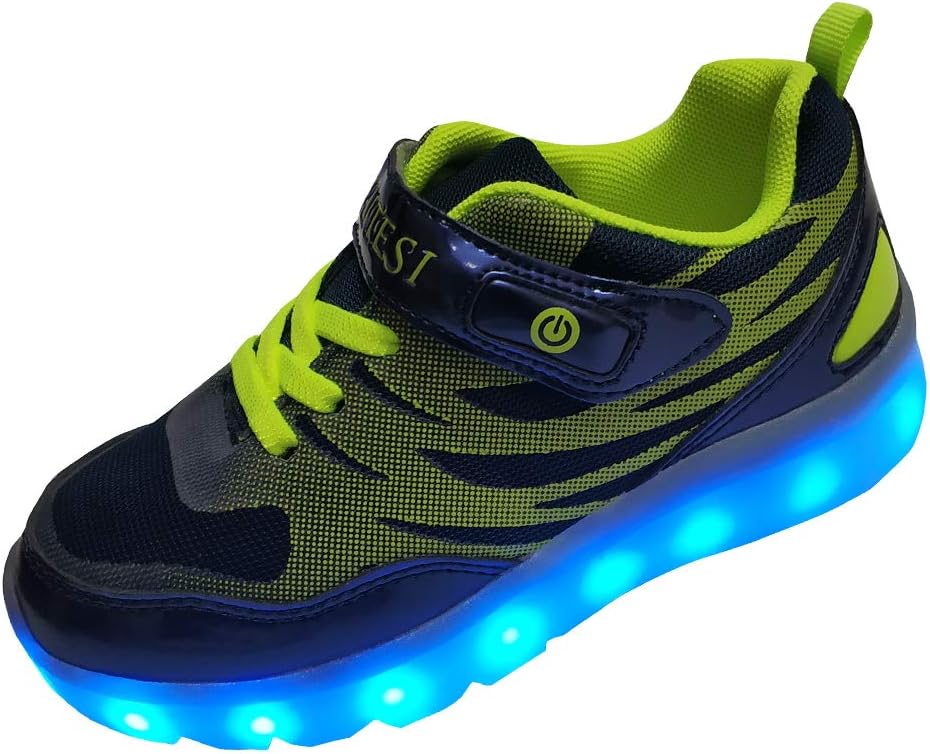 DAYATA Led Light Up Shoes for Kids Boys Girls Children's Fashion Luminous Sneakers (13 UK Child/Label Size 33, Dark Navy)