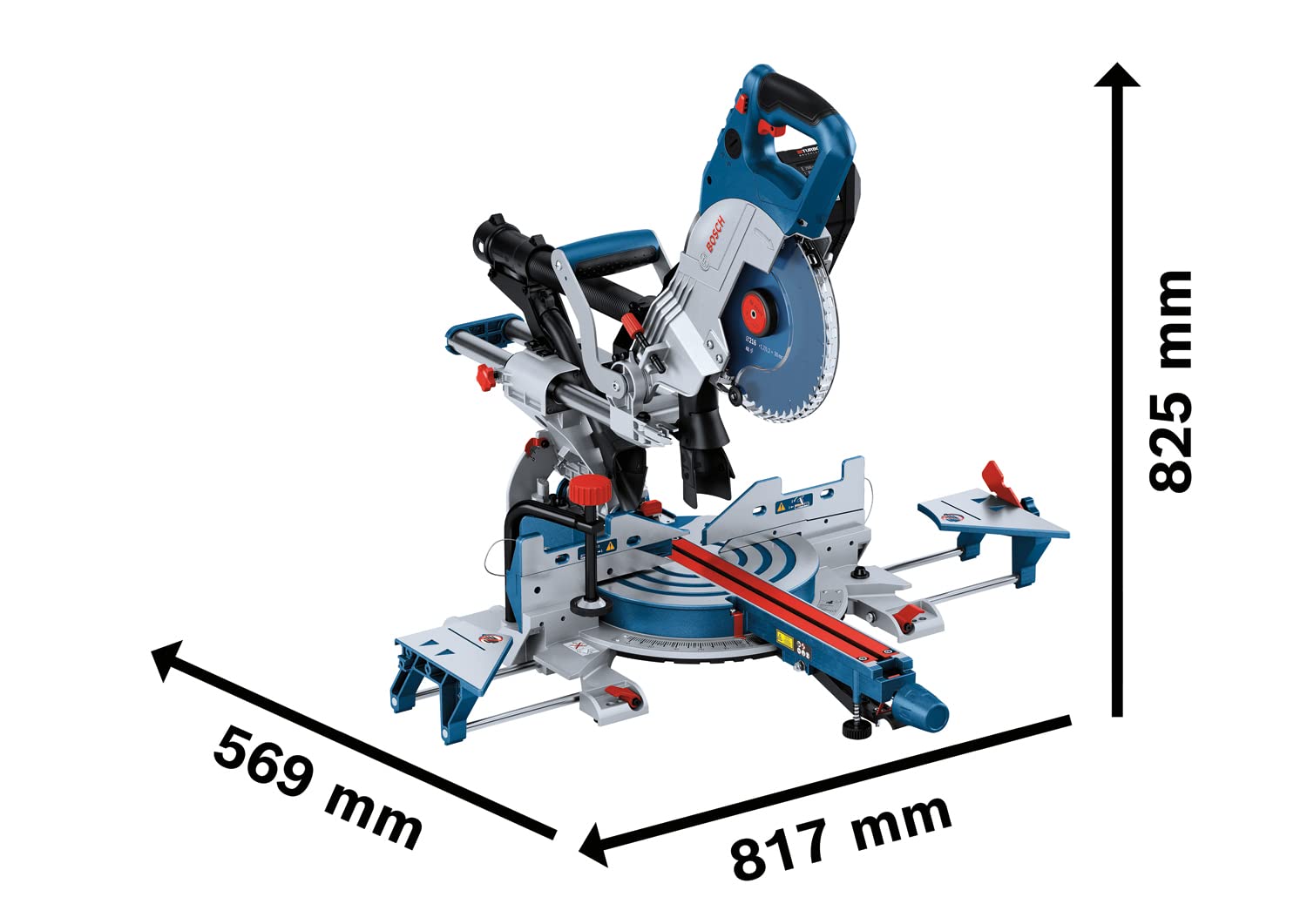 Bosch Professional 18V System scie à onglets radiale sans-fil BITURBO GCM 18V-216 DC (avec lame de Ø : 216 mm, puissance 1 600 W)