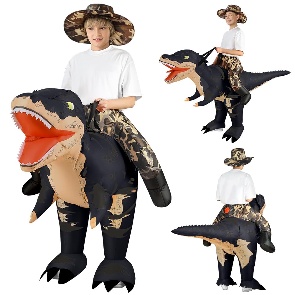 Costume da Dinosauro Gonfiabile, Costume Gonfiabile | Costume Halloween Dinosauro, per uomini e donne, Divertente costume da dinosauro,Strisce Arancioni