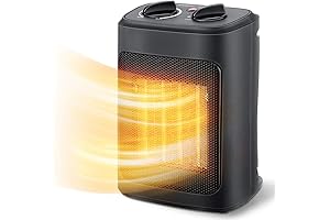 Calefactor eléctrico para habitaciones: calefacción portátil PTC de 1500W con termostato y...