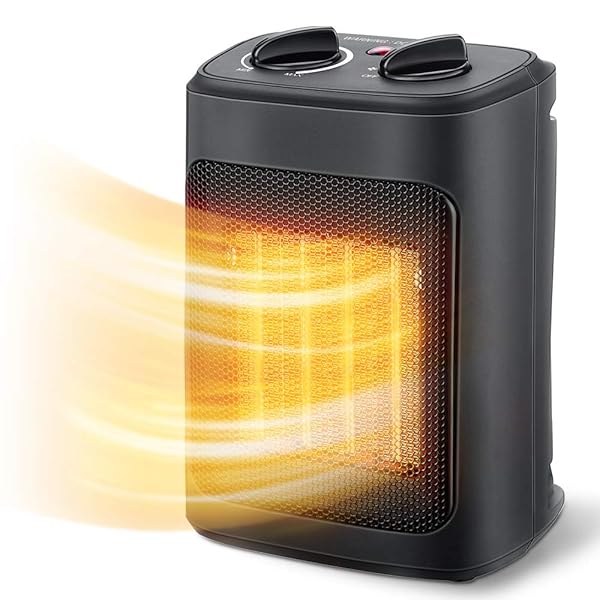 Space Heater, 1500W Electric Heaters Indoor Portable with Thermostat, PTC Fast Heating Ceramic Room Small Heater with Heating and Fan Modes for Bedroom, Office and Indoor Use