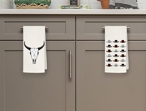 Miniatura 9 de QODUNG Pink Preppy Howdy Yeehaw Western Cowgirl Boots Hat Bull Skull Toallas suaves de 16 x 24 pulgadas, juego de 4, toallas de mano de tela de