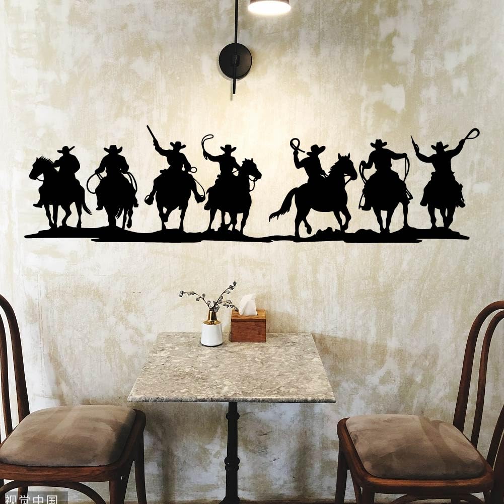Stickers muraux cowboy occidentaux pour créer une ambiance chaleureuse dans votre salon