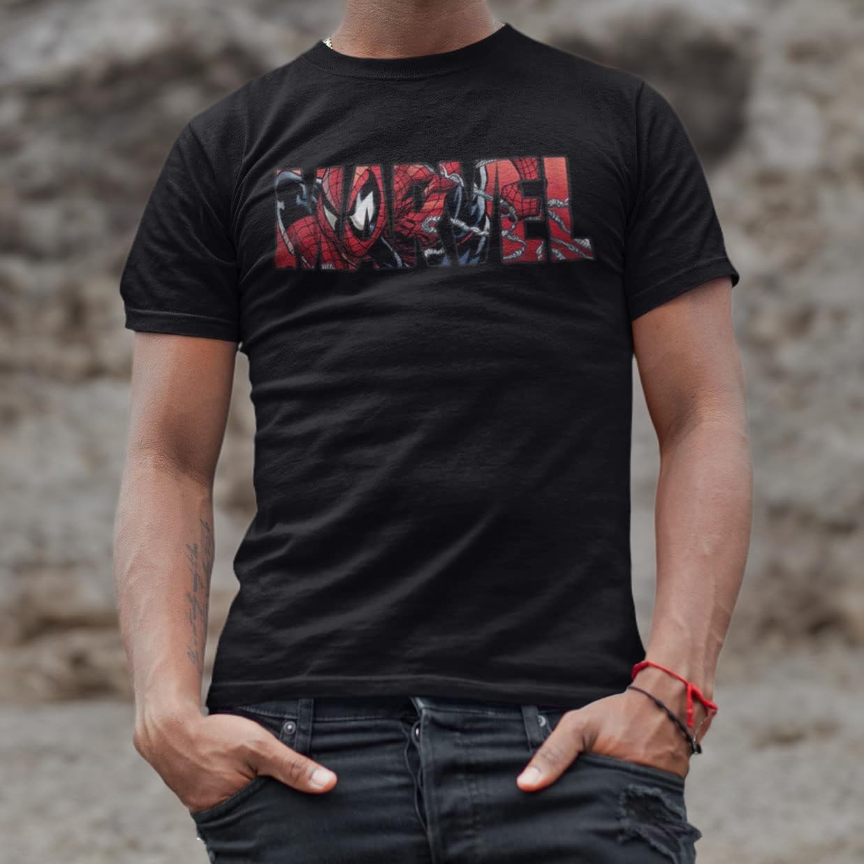 Marvel Avengers Hulk Spider-Man Logo Fill Avengers T-Shirt