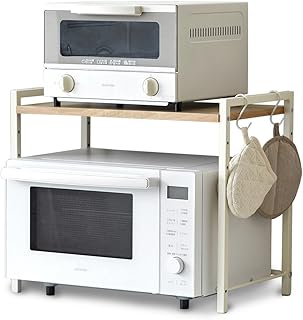 IKEA レンジラック:賢い収納術でキッチンをもっと快適に 5 アイリスオーヤマ レンジラック レンジ台 キッチンラック 棚 キッチン収納 ノーマルタイプ ホワイト×ナチュラル キッチンスペース有効活用 天板高さ3段階調節可能 ワイドにもコンパクトにも使える 耐荷重:約8kg S字フック2個付属で掛ける収納も 幅約53.2×奥行約29.6×高さ約43.7 トースター レンジ上ラック レンジボード 調味料ラック RRN-532