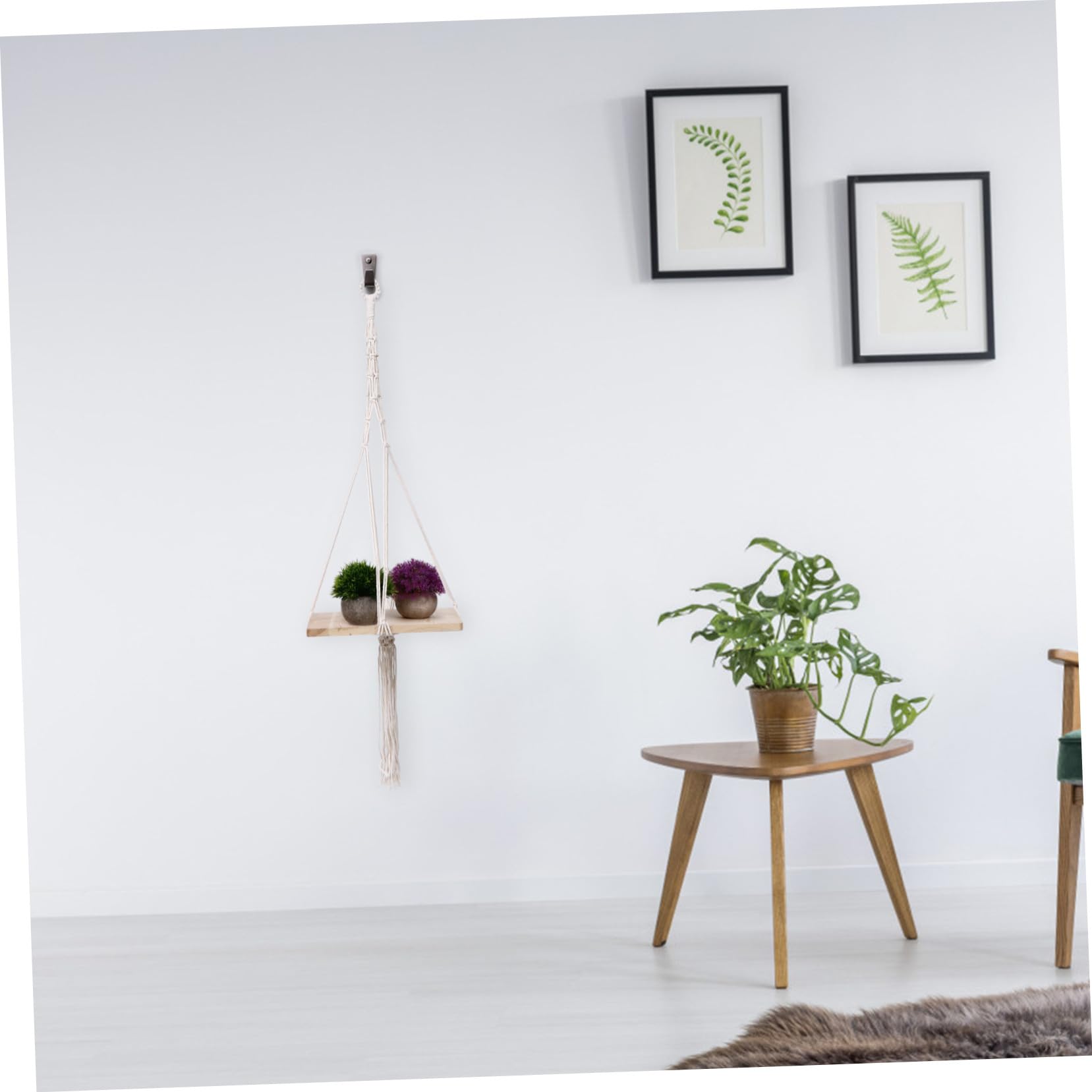 Makramee Blumenampel aus Natürlichem Material Umweltfreundlicher Robuster Pflanzenhalter für Innen und Außen Wetterbeständig Stilvoller Hängeblumentopf für Balkon und
