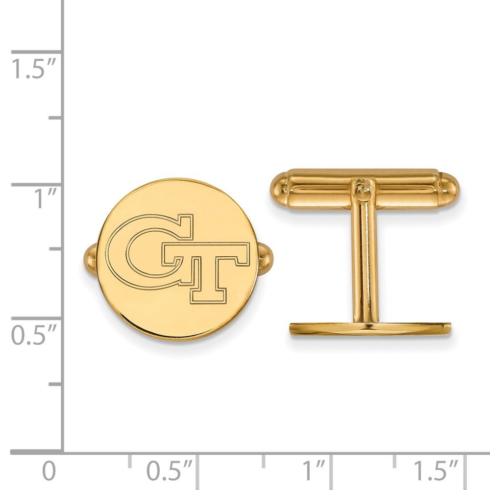 LogoArt Georgia Tech Yellow Jackets GT Cuff Links (14K Yellow Gold)
