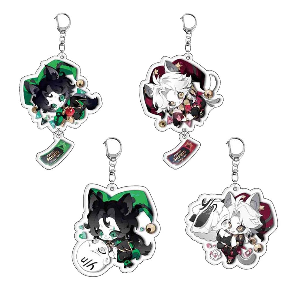 JUSONGKWCP 4 FreaksCircus Keychain Anime Figure Cosplay Keyring Pendant FreaksCircus Acryl Chain Decoration