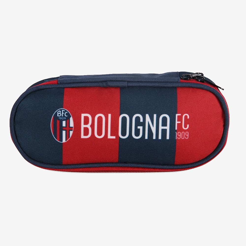 Bologna FC Astuccio Ovale, Porta Penne Scolastico, Design Navy e Rosso con Logo, Weareone
