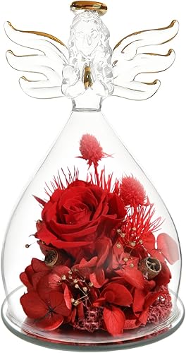 Miniatura 8 de Regalos de rosas preservadas para mujeres en figuras de ángel de cristal, regalos de cumpleaños para mujeres, regalos de rosa de ángel para ella,