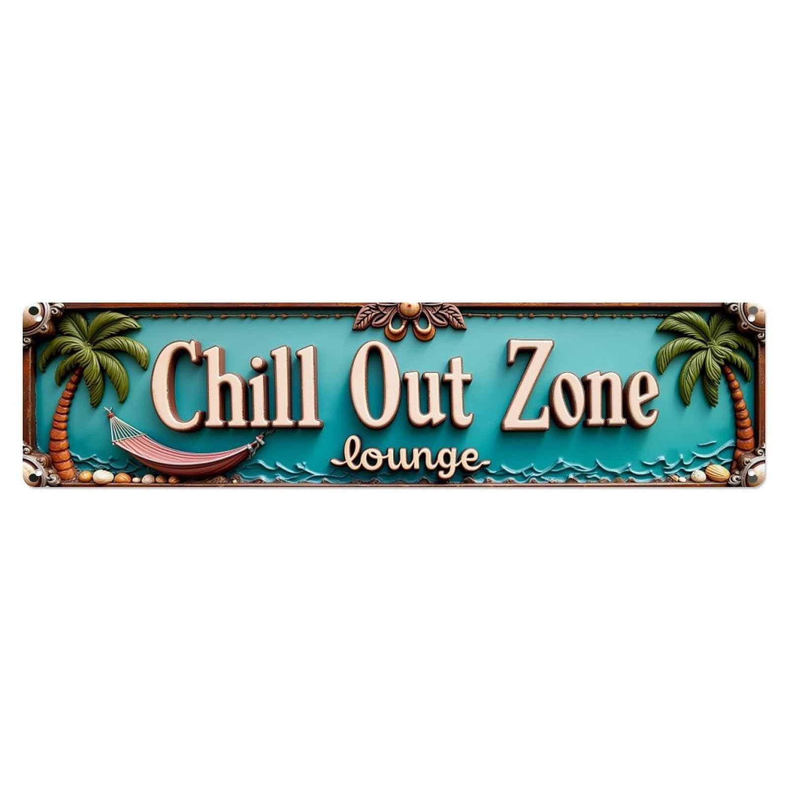Jdyansheng Vintage Chill Out Zone Lounge Sign Tin Sign Metal Poster Metal Signs For Home Man Cave Bar Cafe Kitchen Laundry Room Wall Decorations 4X16 Inches