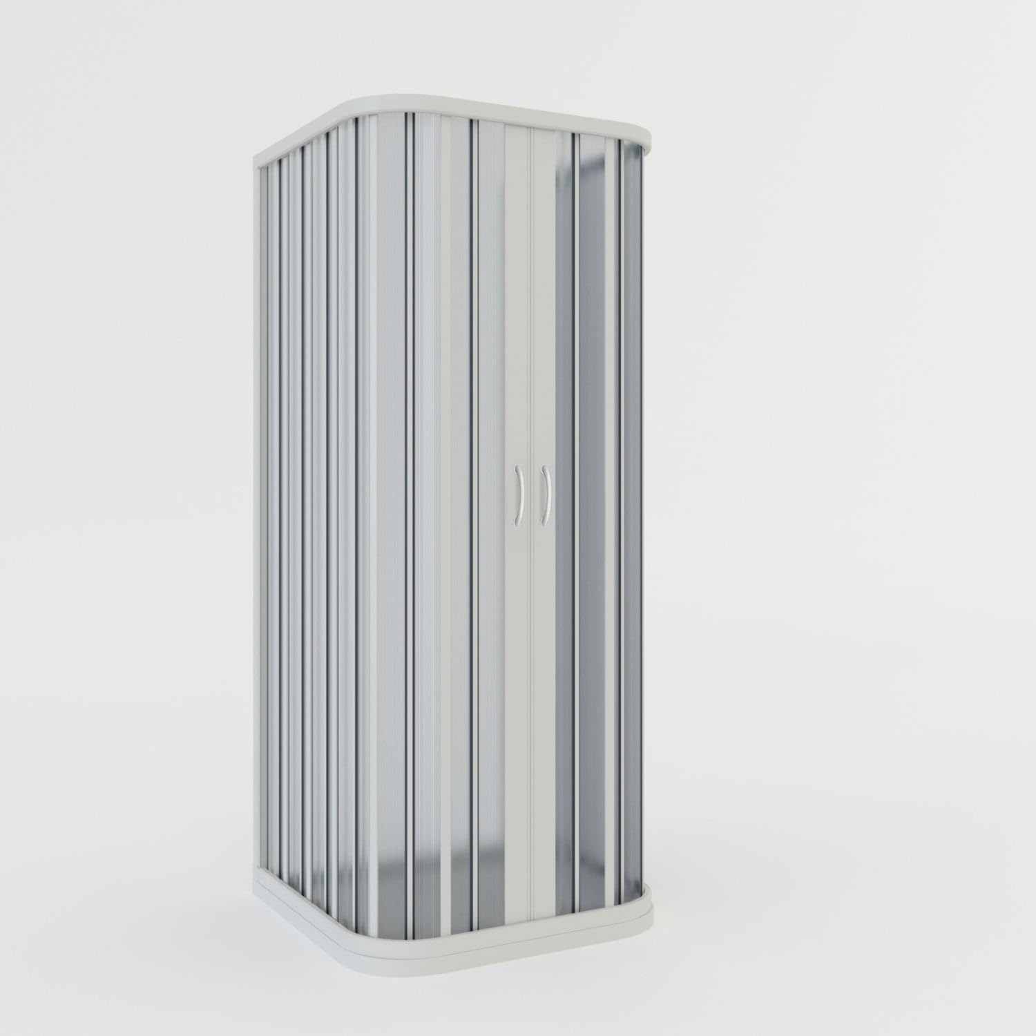 Mampara de ducha de 3 lados de PVC con fuelle 70 x 70 x 70 cm H 185 mod. Narciso con apertura central