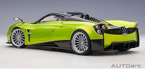 Miniatura 2 de Pagani Huayra Roadster Verde Firenze Verde Metálico y Carbono con Equipaje Set 118 Modelo Coche por Autoart 78288