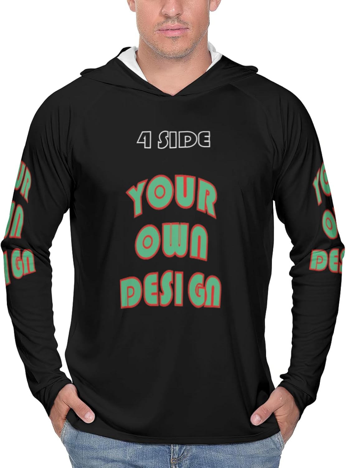 Custom Sun Protection Hoodies Shirt for Men Women, Personalized Hoodie with Logo Text Picture, UPF 50+ UV Hoodie