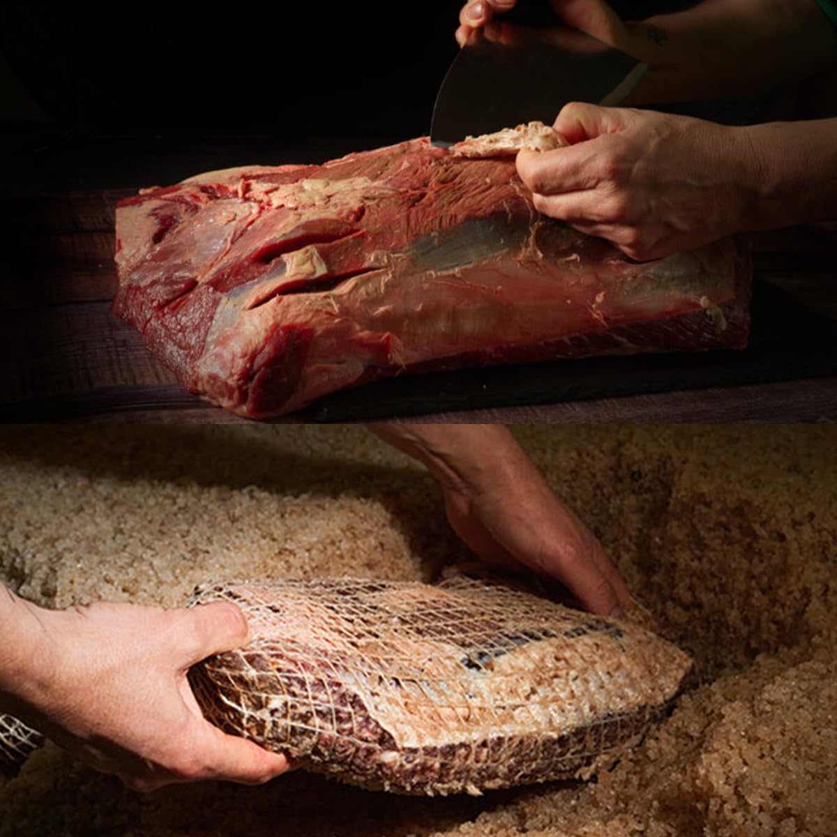 Cecina de León (IGP). 7 Sobres de 90g Loncheados de Cecina de Vaca Premium 100% Natural. Alto Contenido en Proteína, Ahumado con Leña de Encina. Envasado al Vacío. Cecina Lista para Comer.