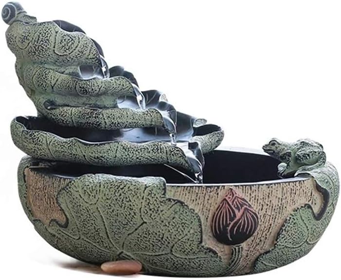 FMURY Resin Rockery Water Fountain Ornaments Living Room Office Water Wheel Crafts Gifts Decoration(L)