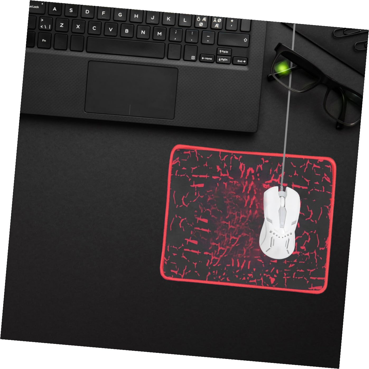 Didiseaon Tastiera Mouse Combo Ergonomico Tappetino e Cuffie Retroilluminata per Gioco Accessori per Computer da Ufficio Gioco