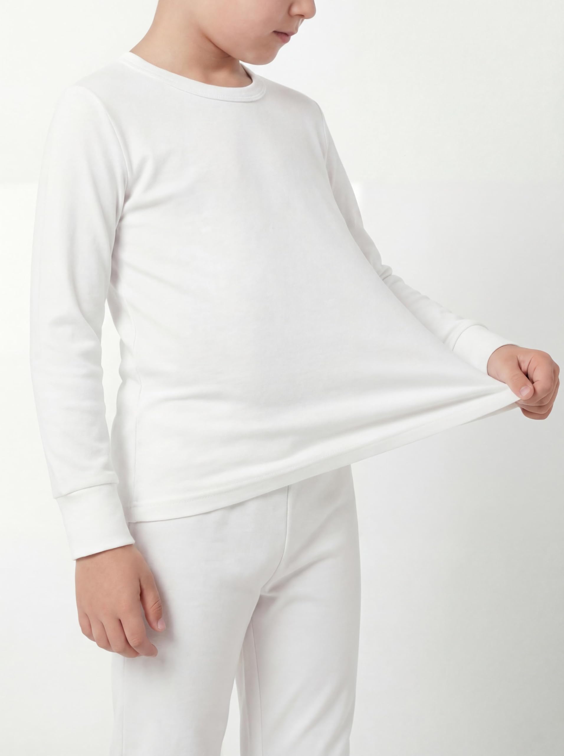Boys Long John Ultra-Soft Cotton Stretch Base Layer Underwear Sets / 3 Long Sleeve Tops + 3 Long Pants - 6 Piece Mix & Match