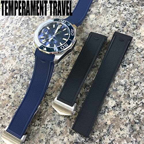 Bracelet de montre en silicone 22 mm noir compatible avec le modèle Aquaracer Way201b