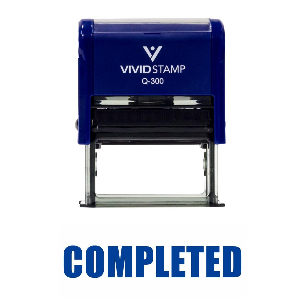 Basic Completado sello automático, color azul 3/4" x 1-7/8" Large