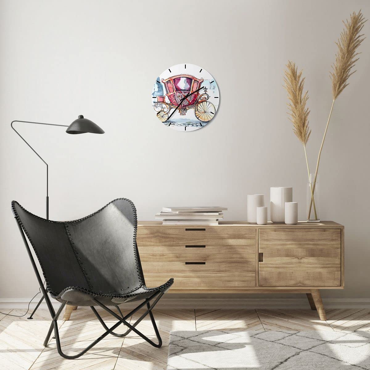 Orologio da Parete in Vetro 30x30 cm Rotondo Bambini Altro - 2983